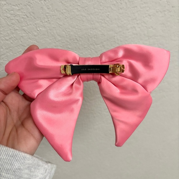 Lele Sadoughi / Crystal Cluster Satin Bow Barrette Rose Pink main image 4